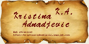 Kristina Adnađević vizit kartica